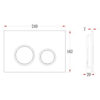 Кнопка смыва Veconi FLUSH V11, FLV11-B, 240х162х7, пластик, чёрный матовый кайма